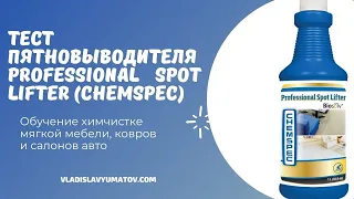 Тест пятновыводителя Chemspec Professional Spot Lifter. Обучение химчистке мебели и ковров.