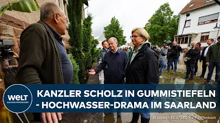 KANZLER IM SAAR-HOCHWASSER: Olaf Scholz geschockt vom Ausmaß der Katastrophe | WELT Thema