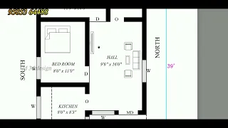 750 sft East facing house plan