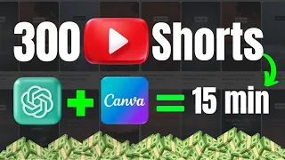 Cómo hice 300 SHORTS en solo 15 MINUTOS para un canal de YouTube Automatizado  (ChatGTP + CANVA)