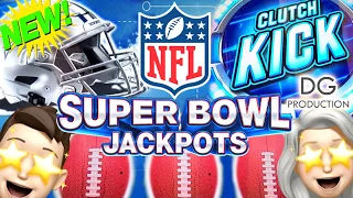 🏈 NEW NFL Super Bowl Jackpots Slot Machine 2 Minute Drill Clutch Kick Bonus Game Big Sunday Win #nfl