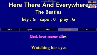 Here There And Everywhere - The Beatles (Karaoke & Easy Guitar Chords)  Key : G