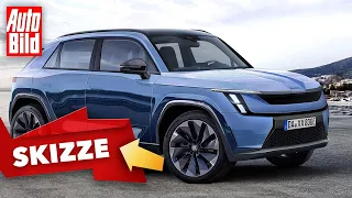 Skoda E-SUV (2025) | So könnte Skodas neues Mini-E-SUV kommen | Skizze