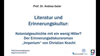 VL Literatur und Erinnerungskultur: Christian Kracht "Imperium"