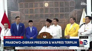 [FULL] Pidato Prabowo Setelah Ditetapkan Sebagai Presiden Terpilih 2024-2029