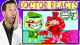 ER Doctor REACTS to Happy Tree Friends Medical Scenes #5