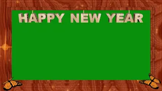 New Year Green Screen Frame | New Year Greeting Card 2024 Frame In Green Screen Background Effect HD