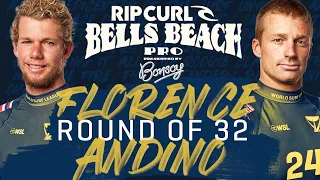 John John Florence vs Kolohe Andino | Rip Curl Pro Bells Beach - Round of 32 Heat Replay