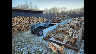 THE FARMHOUSE. Cutting and stacking wood. Pottery studio. Holidays. Wood Boiler. Wood burning kit.