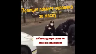 Полицейские жёстко задержали гражданина без маски