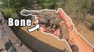 Bone Found Stuck To A Gun Found Magnet Fishing - Magnet Fishing Gone Crazy