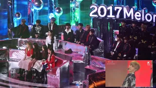 RED VELVET & WANNA ONE reaction to BTS (DNA - Melon Music Award 2017)