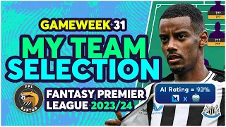 FPL GAMEWEEK 31 TEAM SELECTION | INJURIES GALORE! | Fantasy Premier League Tips 2023/24
