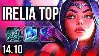 IRELIA vs GNAR (TOP) | Quadra, 8 solo kills, 15/2/2, Dominating | KR Master | 14.10