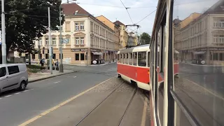 Jízda tramvajovou retro linkou 23 v úseku Malovanka-Královka 18.7.2017