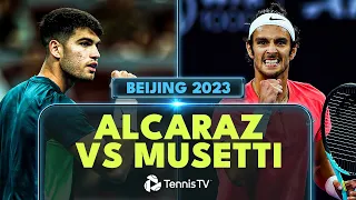 POWERFUL Carlos Alcaraz vs Lorenzo Musetti Shotmaking | Beijing 2023 Highlights