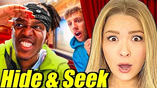 Americans React To SIDEMEN HIDE & SEEK IN WORLD’S BIGGEST THEATRE