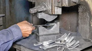 Process of Making Restaurant Fork | Factory Mass Production