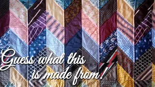 Up-cycling Silk Ties Into Usable Fabric + How To Make A Cushion Cover Using Half-Square Triangles