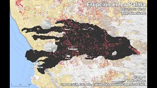 Evolución de la colada de lava del volcán de La Palma, día 9 de noviembre.