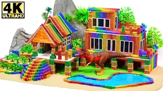 DIY - Build Awesome House with Jurassic Park in the Mountains from Magnetic Balls | MM 4K ASMR