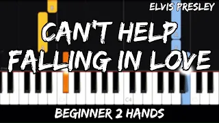 Elvis Presley - Can't Help Falling in Love - Easy Beginner Piano Tutorial - For 2 Hands
