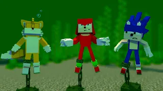 Knuckles + Sonic And Tails Dancing Meme - Good Ending (Minecraft Animation) FNF