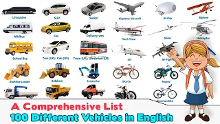 100 Different Types of Vehicles in English