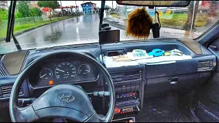 1993 HYUNDAI EXCEL 1.5 GLS | POV TEST DRIVE | Rainy Weather | ASMR