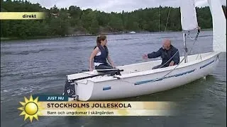 Maria Forsblom lär sig segla Jolle - Nyhetsmorgon (TV4)