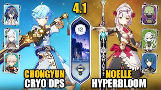 F2P Chongyun DPS & Noelle Hyperbloom Team | Spiral Abyss 4.1 Floor 12 9 Stars | Genshin Impact