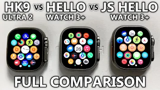 HK9 Ultra 2 vs Hello Watch 3 Plus vs JS Hello 3 Plus FULL COMPARISON! Best Apple Watch Ultra 2 Copy!