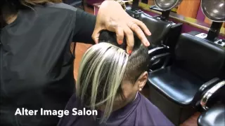 How to add colored pieces to short hair for highlights at Donna Prescott Beauty