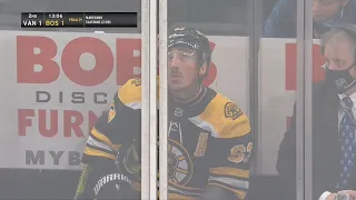 Brad Marchand Breaks Connor Garland's Stick In Half, Receives Slashing Penalty