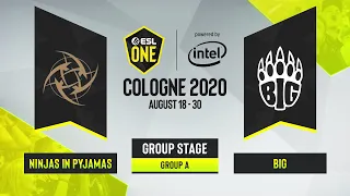 CS:GO - BIG vs. Ninjas in Pyjamas [Mirage] Map 3 - ESL One Cologne 2020 - Group B - EU