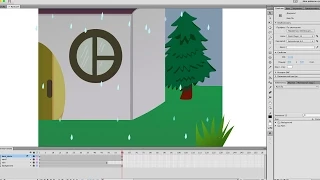 Как сделать анимацию дождя в Adobe Flash. Урок анимации.