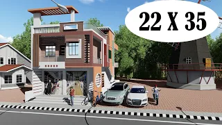 22 by 35 market house plan # 22x35 shop plan # 22 by 35 house plan