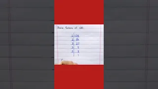 Prime Factors of 108 #shorts