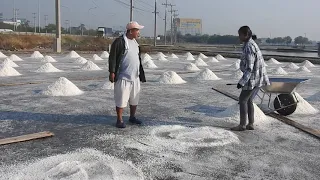 SALT EVAPORATION POND IN THAILAND