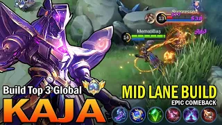 KAJA TOP GLOBAL GAMEPLAY | MID LANE BUILD, EPIC COMEBACK | MOBILE LEGENDS