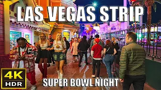 Las Vegas Strip Walk - Super Bowl Night - February 2024