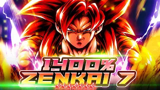 Z7, 1400%, 14* LF SSJ4 GOGETA IS A BEHEMOTH OF A ZENKAI! WHAT A HUGE POWER UP! | Dragon Ball Legends