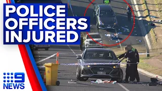 Four police officers injured in major Queensland crash | 9 News Australia