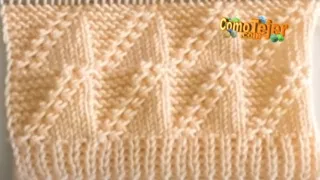 Cómo Tejer 1 Modelo con 3 Puntadas Conocidas. Diferente. Free Knitting Pattern 2 agujas,  (1075)