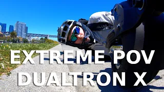 MiniMotors Dualtron X PoV CRASH |  Electric scooter runs over skateboarder