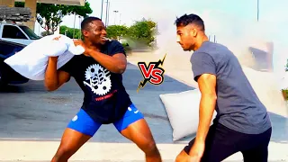 Pillow fighting strangers in public !