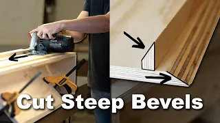 How To Cut a Bevel Greater Than 45 Degrees | Easy Jig with a Free Plan