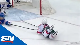 Devils’ Marcus Johansson Dives To Poke In Power Play Goal