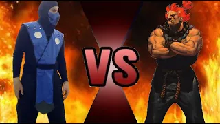 MUGEN - Sub-Zero vs Akuma (Mortal Kombat vs Street Fighter)