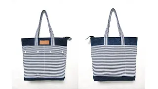 DIY오래된 셔츠를 "명품"으로 만드는 놀라운 아이디어!/Amazing ideas for making old shirts "luxury"/tote bag